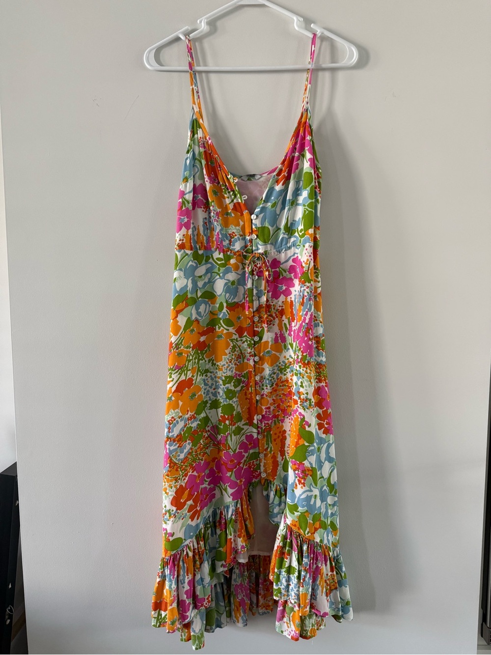 Rails Friday Midi Dress- Vibrant Floral Ruffle Hem